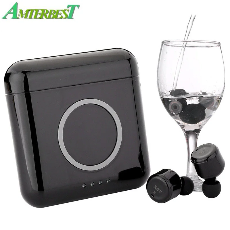 

AMTERBEST X4T TWS Touch Control Earphones Wireless Bluetooth 4.2 Stereo Earbud with Phone Charege 5200mAh Power Bank Mic Headset