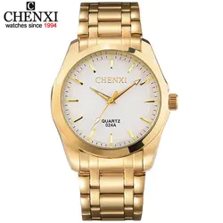 Новые модные повседневные CHENXI бренд высокого качества мужчин полный стали часы Мужские Элегантные наручные кварцевые часы бизнеса