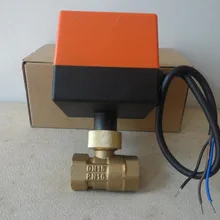 Dn15(G 1/") AC220V Электрический привод Моторный Управление Лер латунь мяч Клапан/три провода два Управление 2 Way Латунь моторизованный Клапан