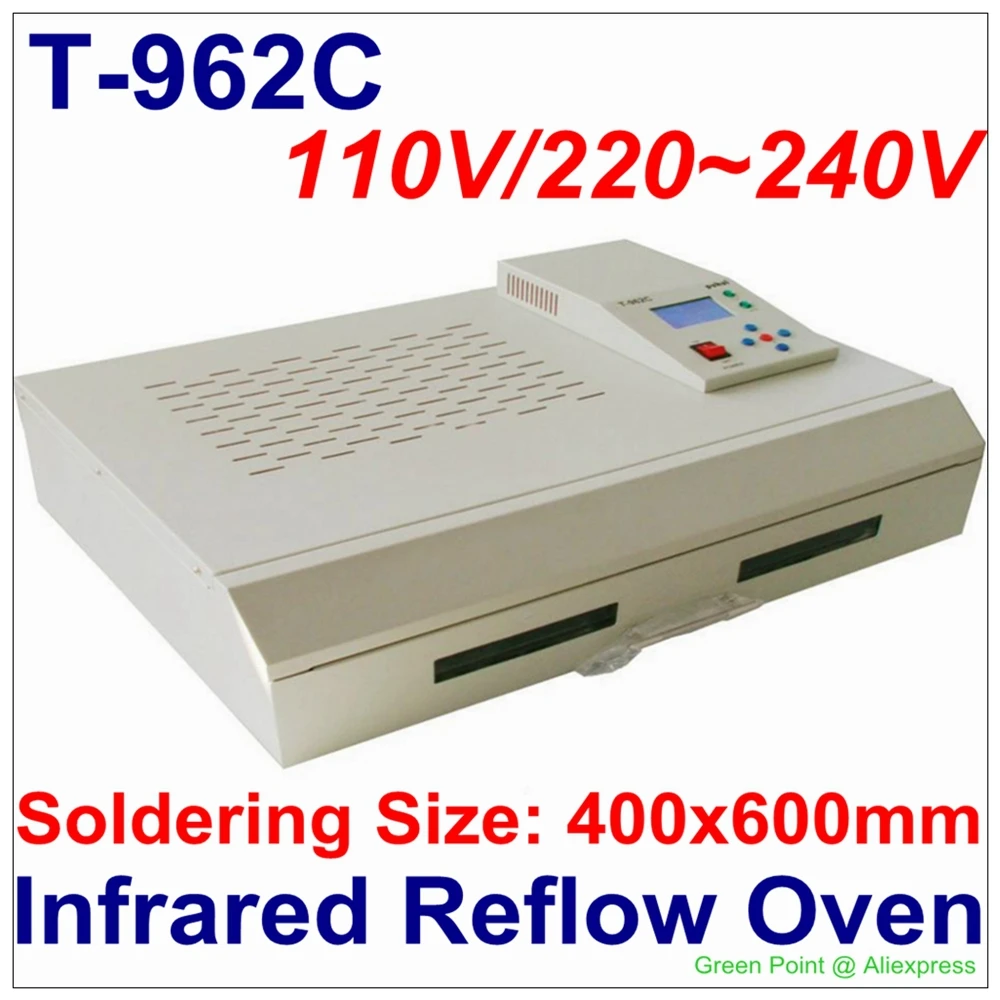 

Orignal PUHUI T-962C Infrared IC Heater Soldering Station T962C Reflow Oven BGA SMD SMT Rework Station T 962C Reflow Wave Oven