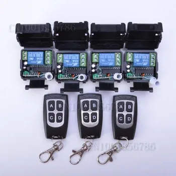 

Non-Latched/Self-Latched wireless switch RF Wireless remote control switch system 3 transmitter +4 receiver(switch)12V 10A 1CH