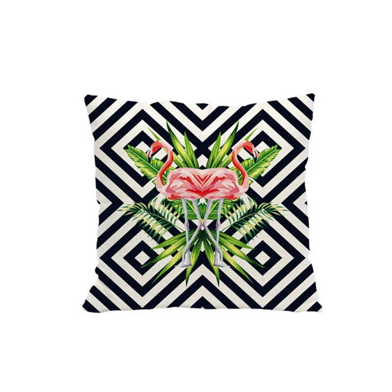 Вечерние наволочки для подушек с изображением фламинго из хлопка и льна, летние наволочки для дивана, Гавайские вечерние украшения - Цвет: Style 14