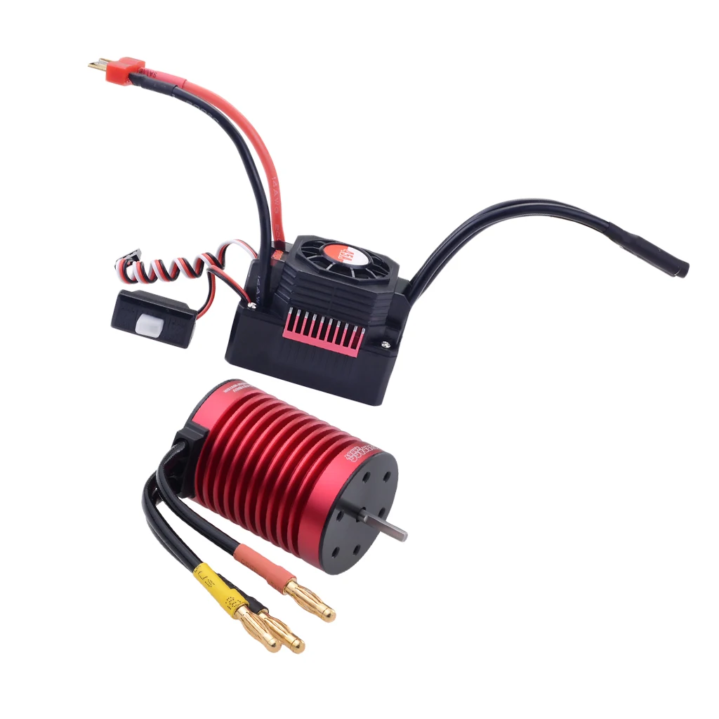 1/10 Car Model Spare Parts Brushless Motors Water Proof with 45A ESC ESC for RC Vehicles Aluminum