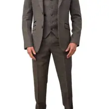 3 шт., винтажные приталенные костюмы, индивидуальный пошив для жениха, свадьбы, жениха, торжественного случая