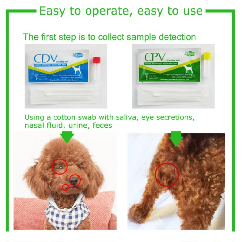 Dog Health Care Distemper Test Kits Pet Dog Canine Distemper Virus Cdv/cpv Home Nasal Swab Health Test Paper Y