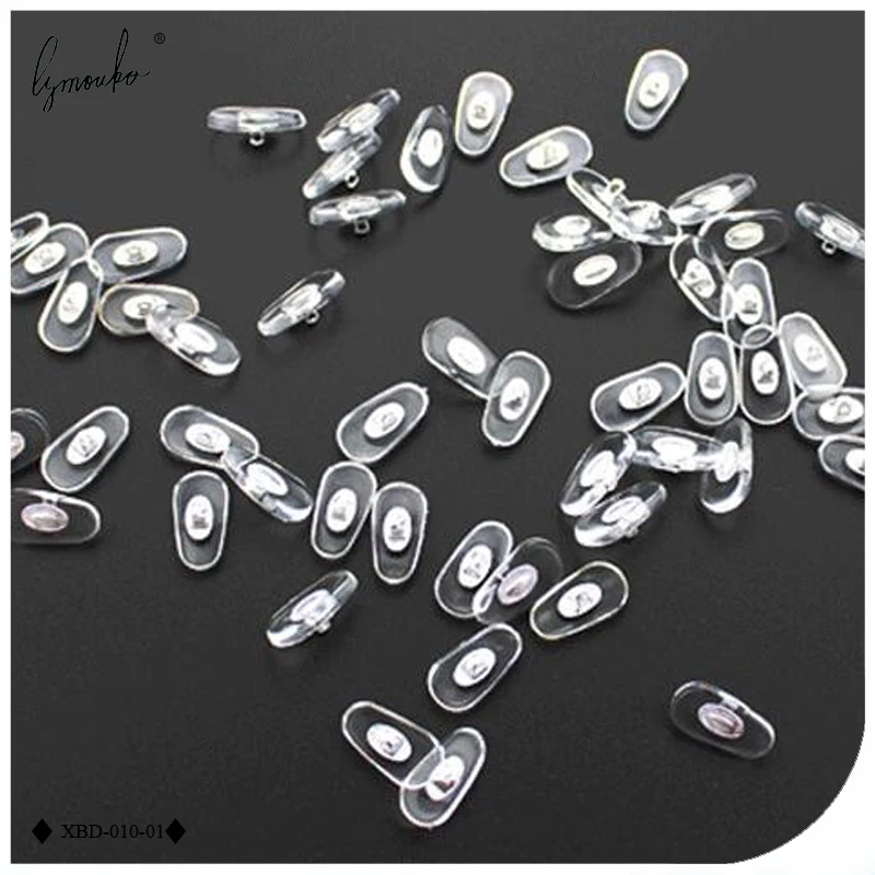 Lymouko PVC Glasses Anti Slip Aluminum Conductor Insert Nose Pads Comfortable Silicone Silver Golden Nose Pad glasses nose pads 10 Pairs/Lot