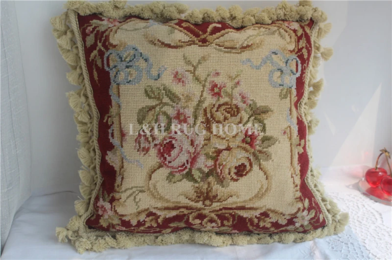 10 K 1" X 16" Victroial дизайн ручной работы шерсть игольная Подушка розы подушки без вставок
