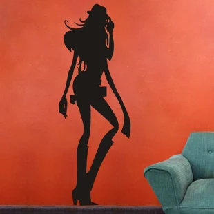 

DCTAL Sexy Girl Beauty Body Gun Pub Bar Wall Stickers, Woman Naked Girl Wall Decal KTV Pub Bar Shop Sticker
