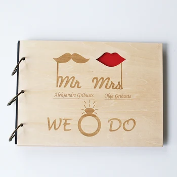 

Custom Wood Wedding Guestbook,sign in book, Anniversary Gift, Bride and Groom, wood guest book,