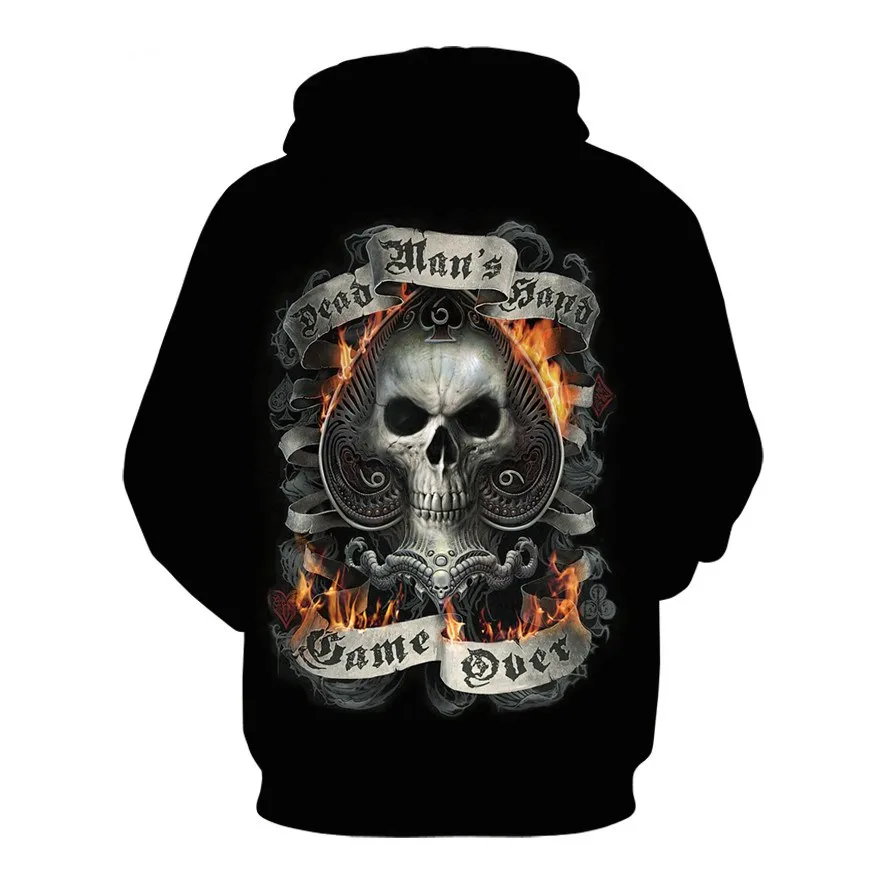 Hot new skull men's Hoodie Sweatshirt 3D printing funny hip hop hoodie Gothic Skull Hoodie autumn jacket men's sportswear