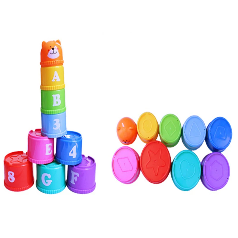 

Baby Gifts 9pcs Intelligent Stacking Cup Toys To Train Infants & Young Children To Play The Brain Ability Of Many Cups Of Toys