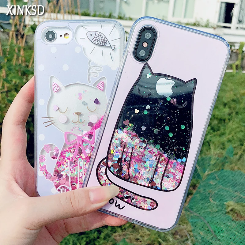 3D флакон для духов с мультяшными кошками рыбами зыбучим песком динамическим