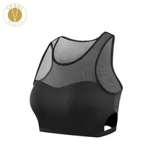 Спортивный бюстгальтер с высокой шеей из сетки, женский спортивный бюстгальтер для бега, фитнеса, йоги, дышащего, впитывающего влагу, сексуальный модный топ для отдыха, спортивная одежда