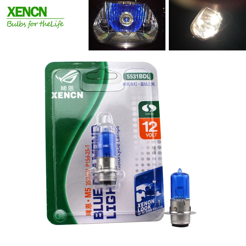 

XENCN M5 P15D-25-1 12V 35/35W MOTORBIKE MOTORCYCLE super white bulb for YAMAHA Ducati 30% More Ligh 75M Beam Free Shipping