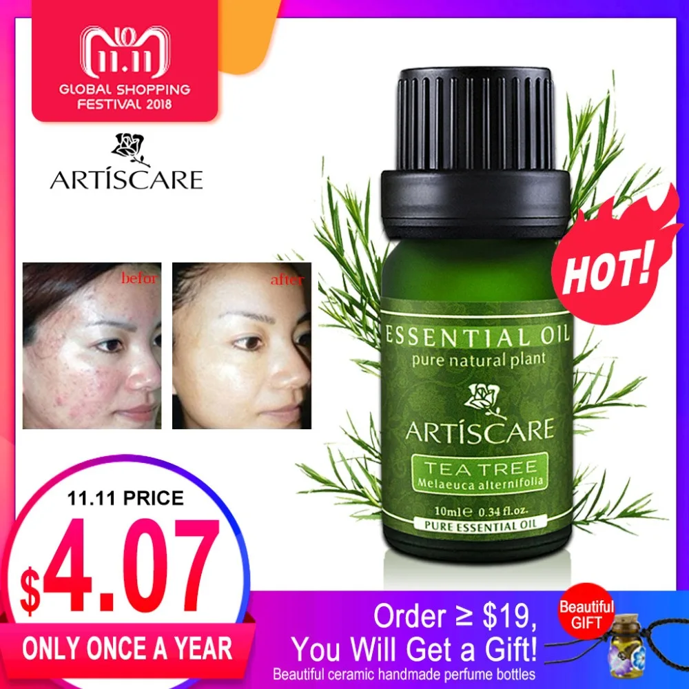 ARTISCARE 100% Tea Tree Pure Essential Oil Face Care Skin Acne Treatment Oil Blackhead Remover Anti Scar Spots Facial Beauty ARTISCARE 100% Tea Tree Pure Essential Oil Face Care Skin Acne Treatment Oil Blackhead Remover Anti Scar Spots Facial Beauty
