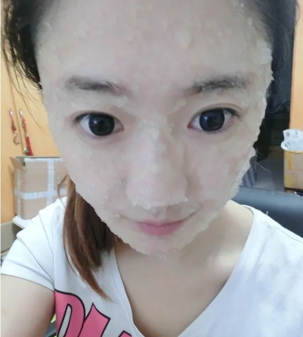 

5PCs face scrub body scrub powder keep face moist smooth Whitening gommage corps bath tools 1 piece with 40 ml water M787-5PC