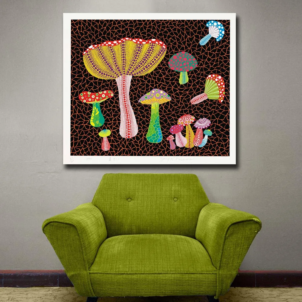 Модное настенное искусство Yayoi Kusama toadstools живопись для гостиной домашнее