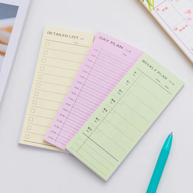 

Korean Monthly Weekly Day Memo Pads Stationery Store Office Post it Sticky Note Notepad to do List Week Plan Stickers Accessory