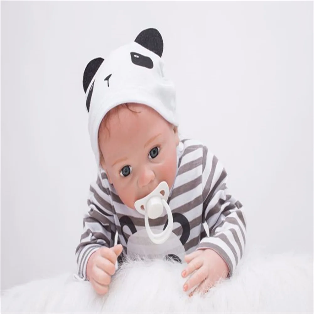 SanyDoll 22 дюйма 55 см силиконовые куклы для новорожденных реалистичные панды милые с