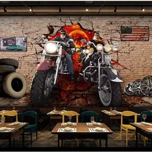 Пользовательские фото 3d обои ретро мотоциклетные ностальгические кирпичные стены гостиной домашний Декор 3d настенные фрески обои для стен 3 d