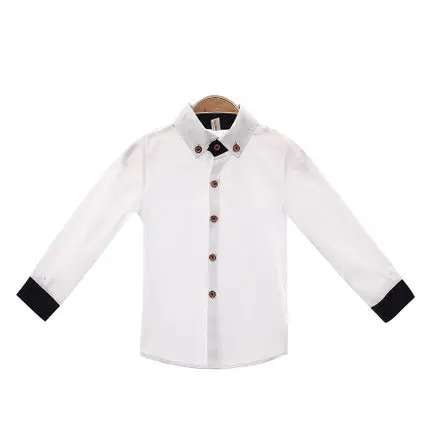 Flower Boys Formal Blazer Clothing Set Kids Jacket Vest Pants 3Pcs Wedding Tuxedo Suit Children Party Performance Dress Costume - Цвет: white shirt only