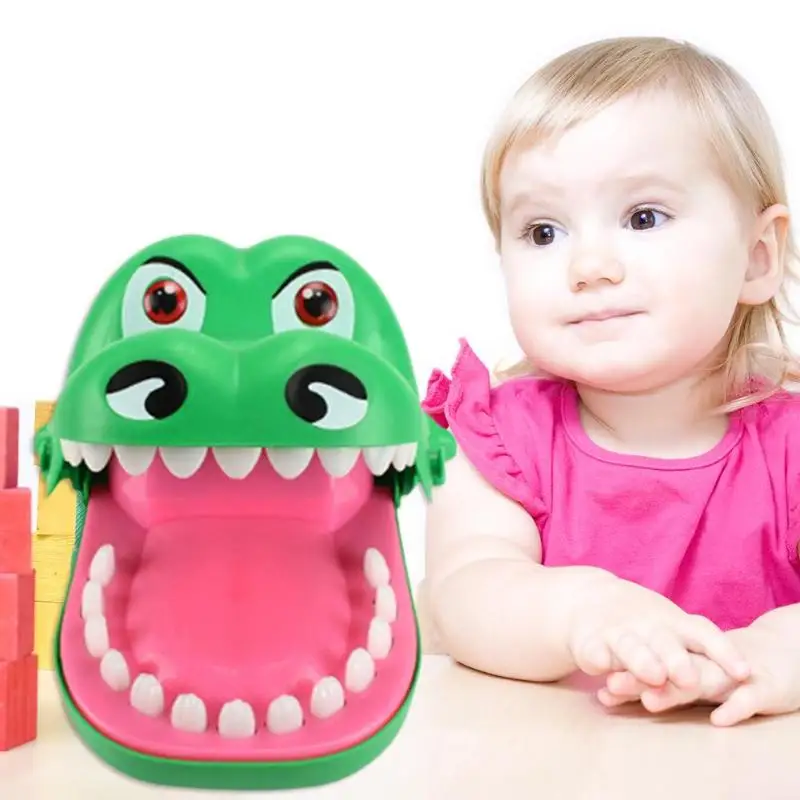 M/L Размер крокодиловый кусает за палец игрушки для детей рот дантиста кусает за палец игра с электрическим звуковым светом забавные затычки игрушки для детей