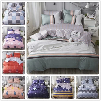 

3/4 pcs Bedding Set Skin Soft Cotton Bed Linen Kid Child Single Twin Queen King Size Duvet Cover 1.35m 1.5m 1.8m 2m 2.2m 180x220