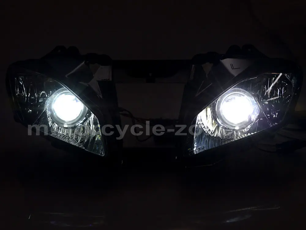 Передняя фара для мотоцикла HID Белый Ангел синий Демон глаза для Yamaha YZF R6 2008- 2010 2011 2012 2013