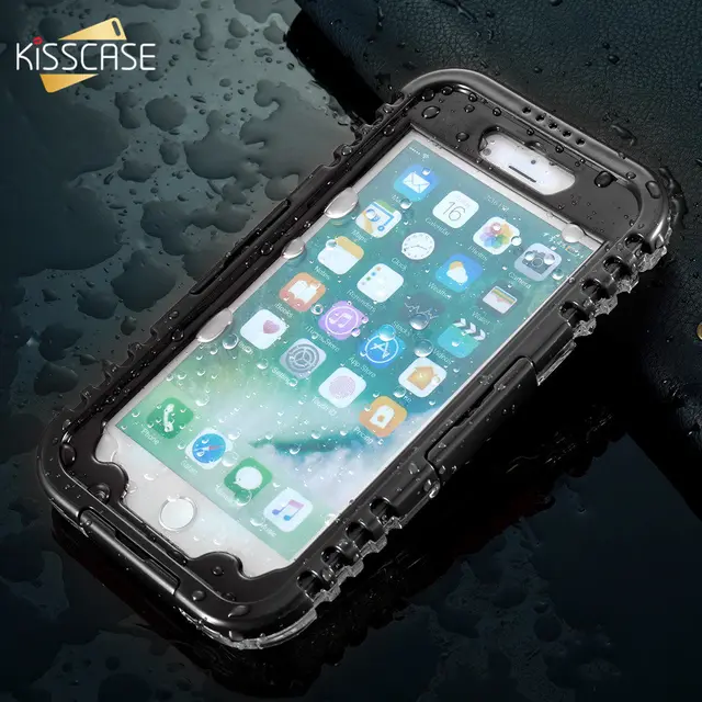 Best Offers KISSCASE Waterproof Case For iPhone 7 7 Plus IP68 Swimming Diving Water-proof Case For iPhone 6 6S Plus With Lanyard Fundas Capa