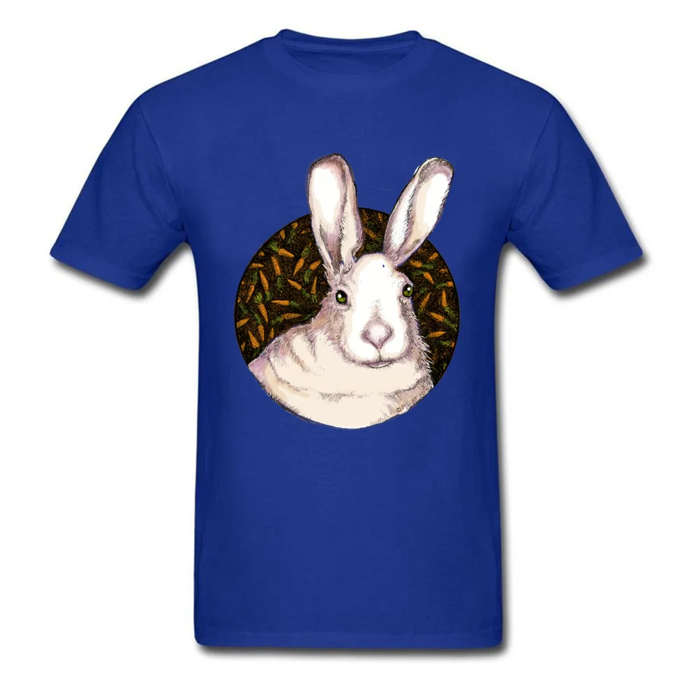 Cool Crewneck T-shirts Summer Fall Tops T Shirt Short Sleeve Faddish Cotton Normal T-Shirt Slim Fit Men Free Shipping Bunny and the Flying Carrots in TechniColor blue