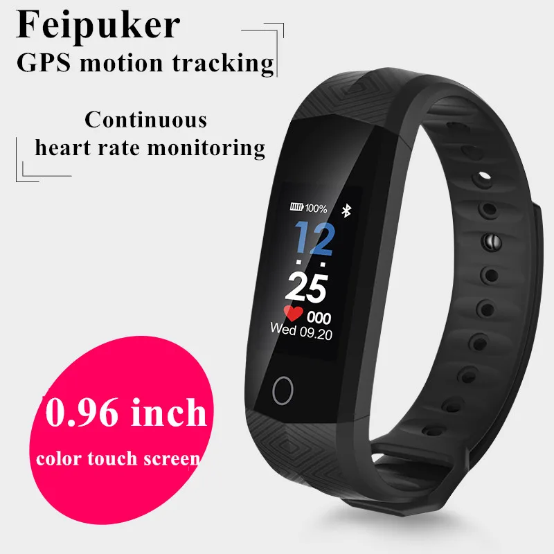 Feipuker CD02 Smart Band Heart-Rate-Monitor Activity Tracker WaterProof Bluetooth GPS Color Screen Jewelery | Электроника