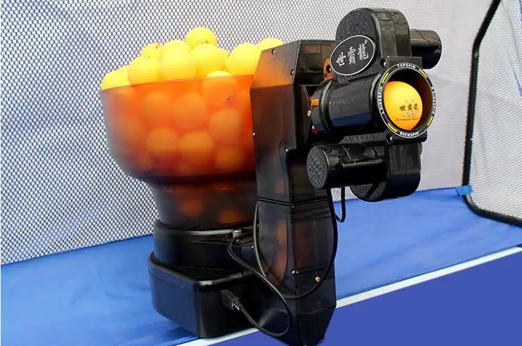 Настольная теннисная тренировочная шариковая машина Регулируемая интеллектуальная пушка для мячей