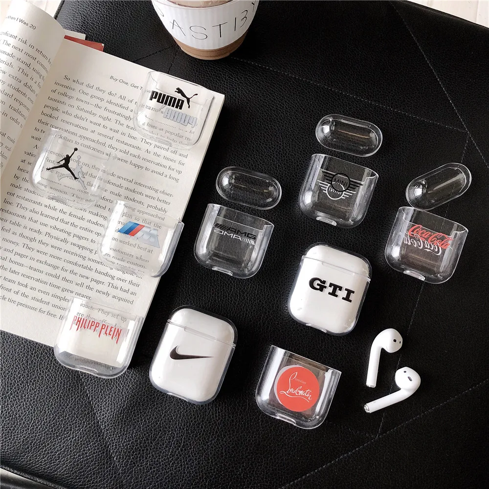 

Tide Sport Brand Hard PC Earphone Case For Airpods 1/2 Bluetooth Wireless Earphone Protective Skin Cover For AirPods Bag Stock