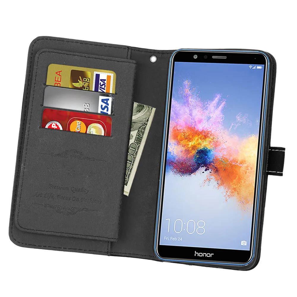 Матовый кожаный флип-чехол для huawei Honor 7X, чехол для телефона, кошелек, 9 карт, чехол для huawei Honor 7X, чехол-подставка, Магнитный чехол