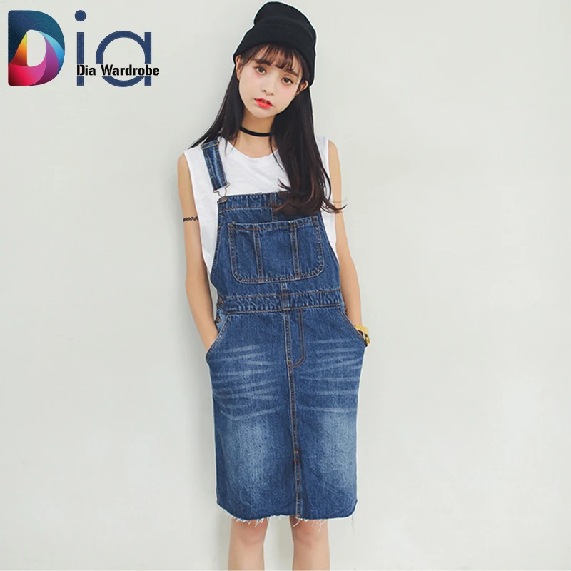 jean suspender skirt
