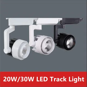 

12W 20W 30W COB LED Track Light Spot Light Ceiling Mounted Rail Track Lamp Decorative Led spotlight AC85-265V 2 Wires 1 Phase