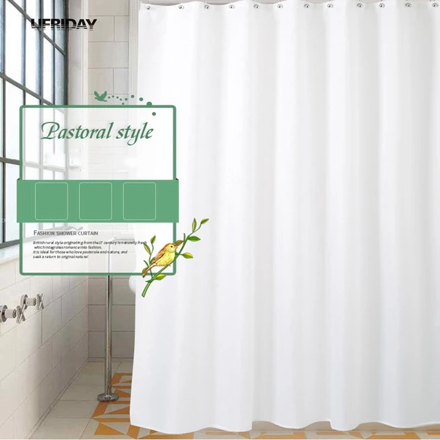 Ufriday High Quality White Shower Curtains Modern Bath Curtain Ufriday High Quality White Shower Curtains Modern Bath Curtain Bathroom Waterproof Screen Hotel