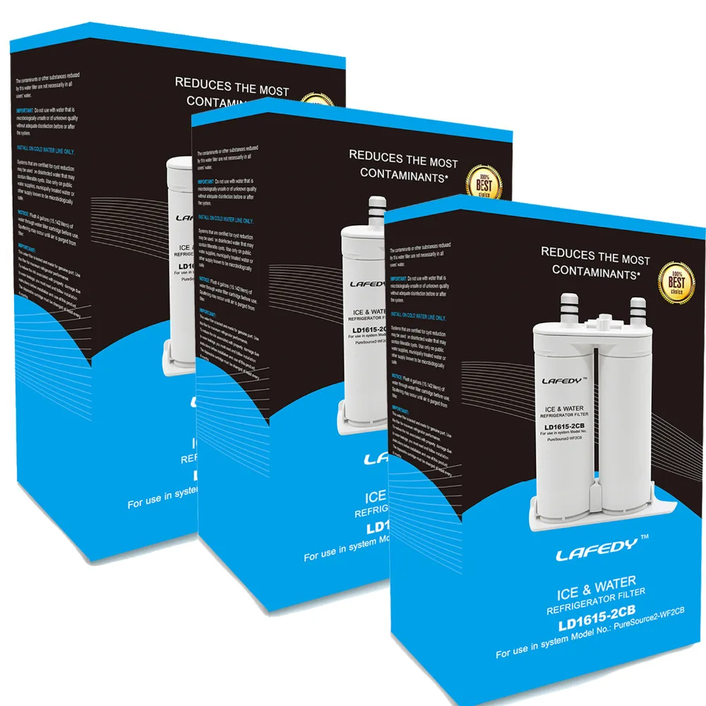 

LAFEDY Refrigerator Water Filter Advanced Replacement ice&water Purifier Frigidaire Pure Source Element Filter 2CB 3Pcs