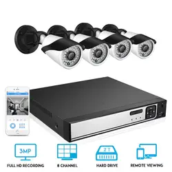 BESDER 8CH CCTV Системы POE NVR с 8 шт 3.0MP открытый IP67 Водонепроницаемая камера видеонаблюдения Системы комплект видеонаблюдения XMEye