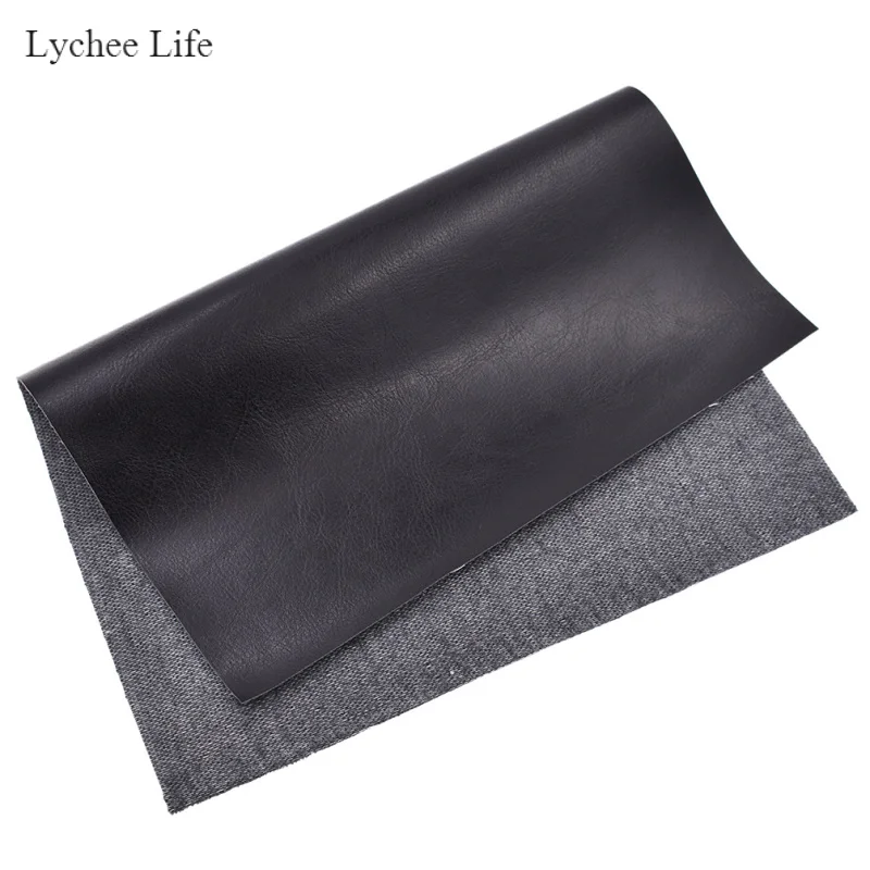 Lychee Life классический черный шитье одежды Синтетическая кожа ткань DIY ручной