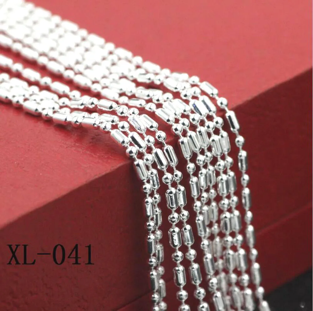 925silver plated 5pcs bamboo chain necklace for engagement length 16 30