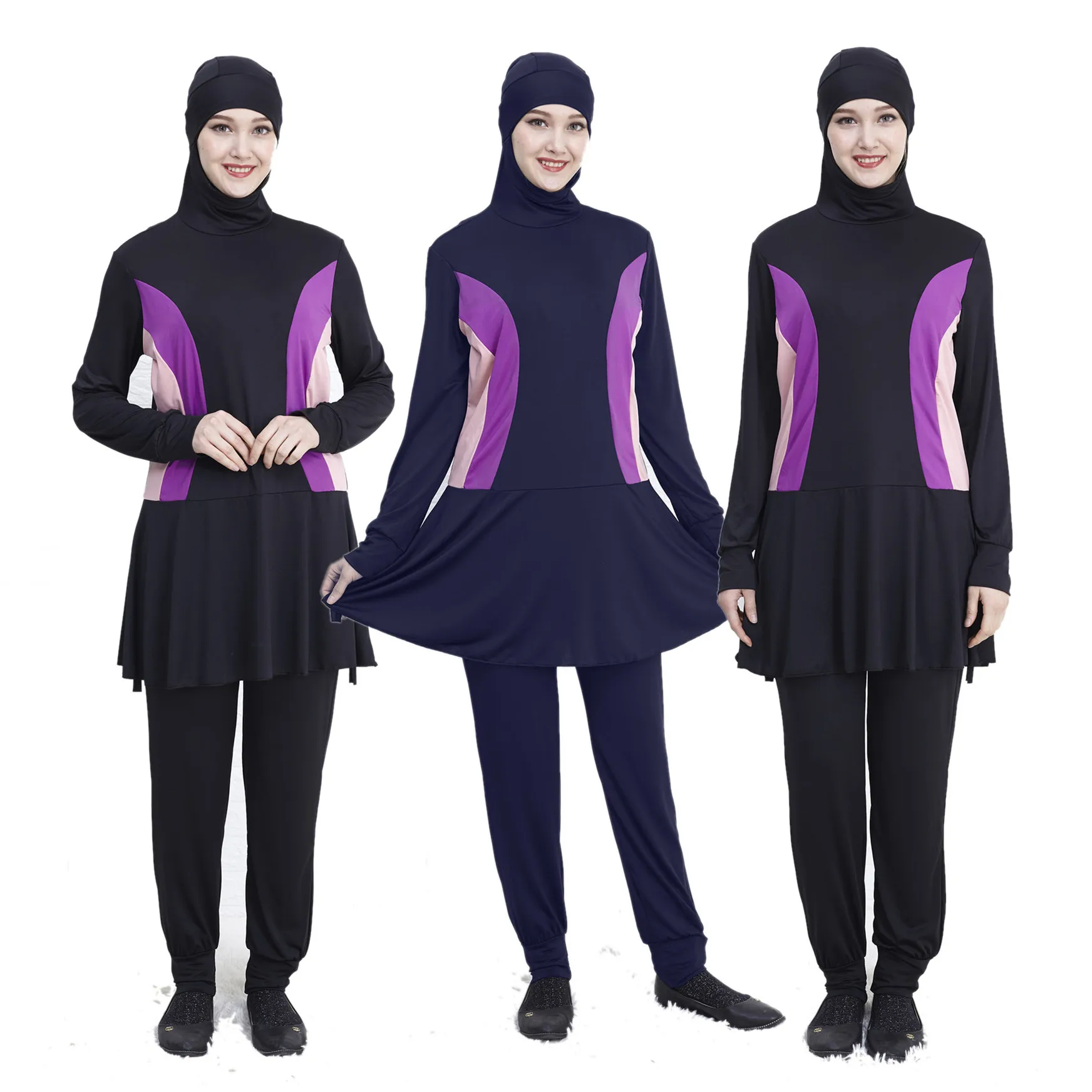 

Plus Size Muslim Swimwear Women Swimsuit 2 Piece Set Islamic Clothing Top And Pants Hijab Islam Burkinis Beachwear Bathing Suit