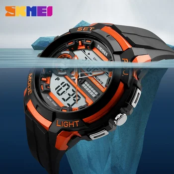 

SKMEI Running Sports Watches LED Multiple Time Zone 50M Waterproof Shock Military Watch Alarm Quartz Wristwatches 1202