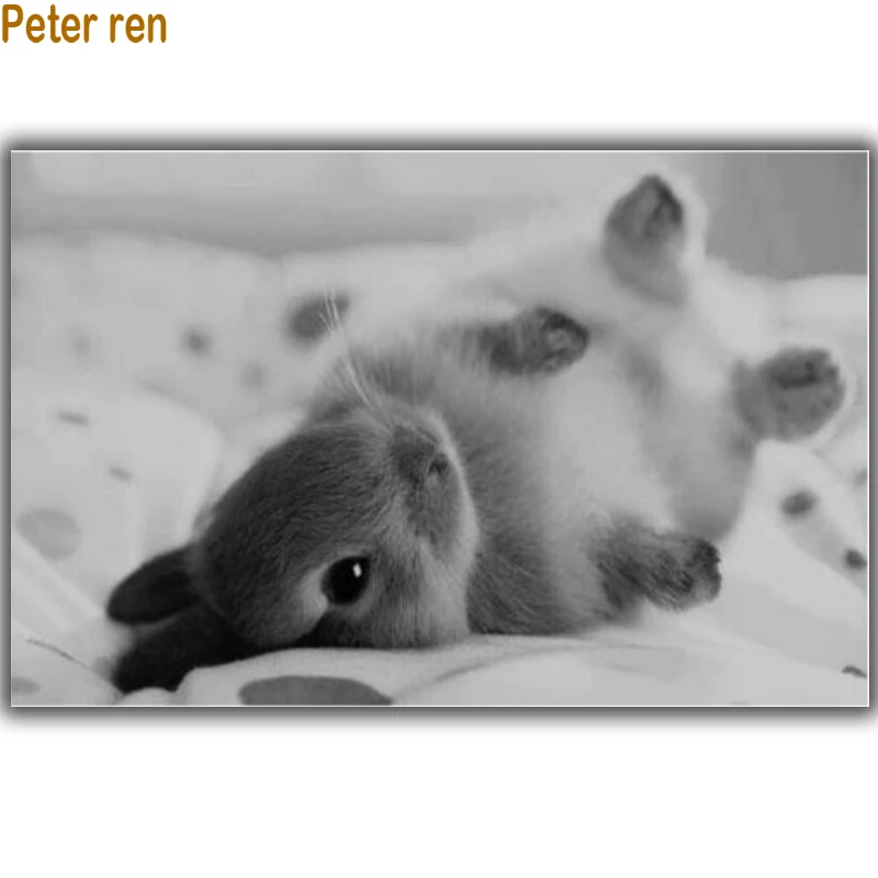 

2014 New Arrival 3D cross stitch full filled Diamond painting gift for home Decoration free shipping Rabbit 32x20cm
