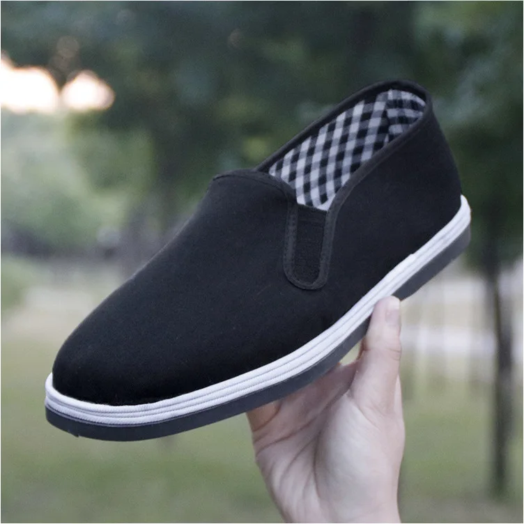 Черные хлопковые туфли; винтажный китайский топ Брюс Ли; качественная обувь кунг-фу; Chun Tai Chi; тапочки; обувь из чистого хлопка