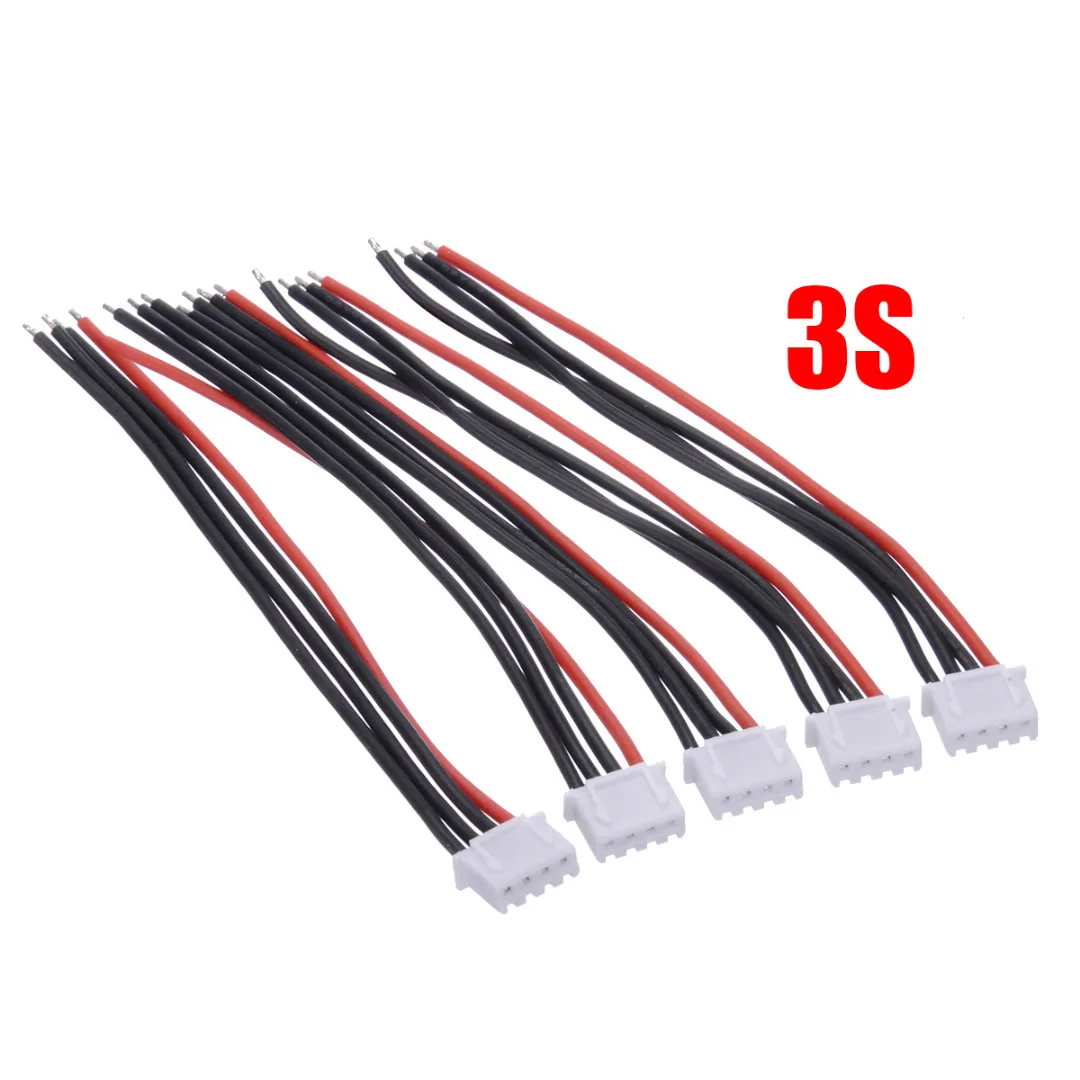 5Pcs/set 2S 3S 4S 5S 6S LiPo Battery Balance Charger Silicone Cable Wire JST-XH Connector Balancer Cable