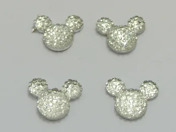 

50 Mixed Color Flatback Resin Dotted Rhinestone Gems Mickey Mouse Head 14X12mm