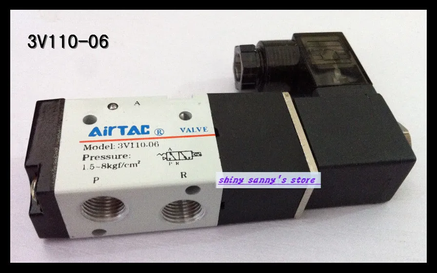 

1Pcs 3V110-06 AC110V 3Port 2Position 1/8" BSP Single Solenoid Pneumatic Air Valve Brand New