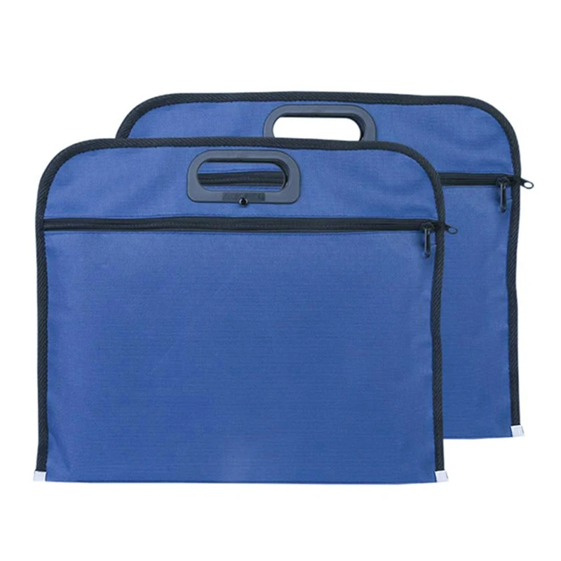 

1PC New A4 Oxford Cloth File Folder Bag Blue Color Organizer Bag Document Organizer School Office Supplies