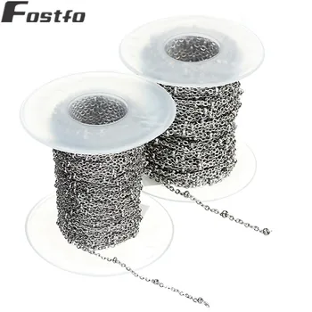 

10yards/roll 1.5/2mm Width Silver Tone Stainless Steel Rolo Link Chain Ball Beaded Necklace Chain for Jewelry Making wholesale